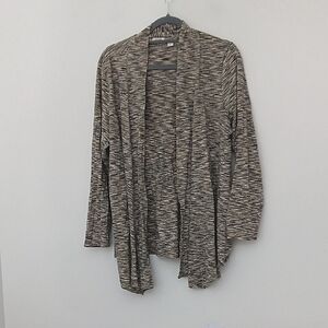 Purejill J Jill Sweater Women's Size XL Brown, Cream, Tan Open-Front Cardigan